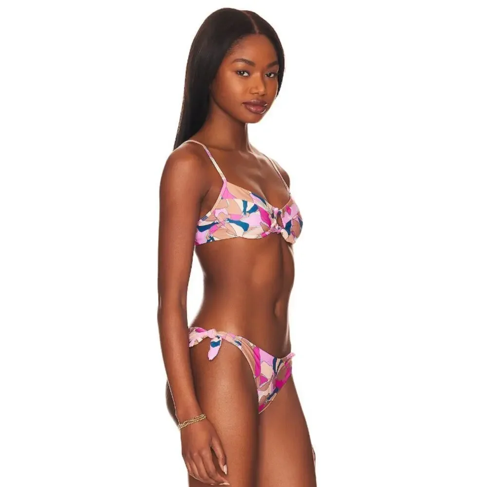L*Space Rose Underwire Bikini Top Sundazed Floral Print Size Medium NEW!